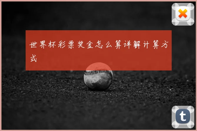 世界杯彩票奖金怎么算详解计算方式